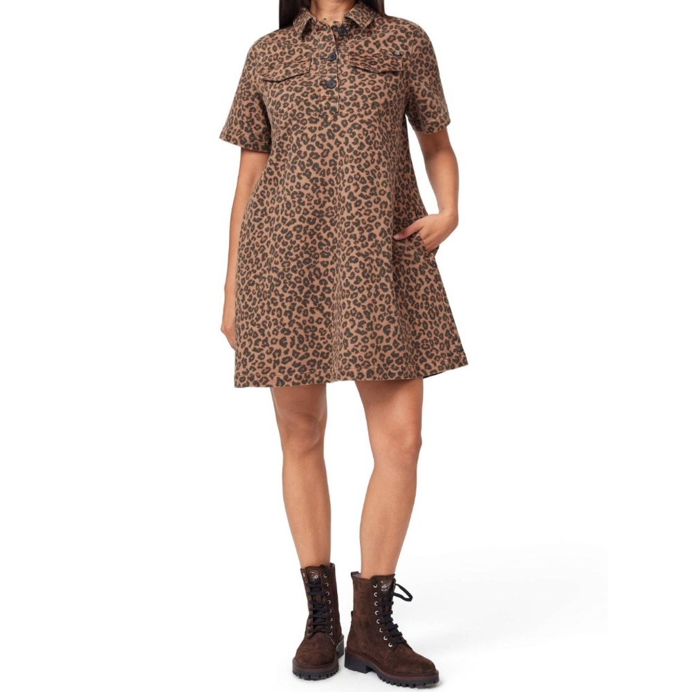 Scotch & Soda A-Line Polo Dress Leopard Print